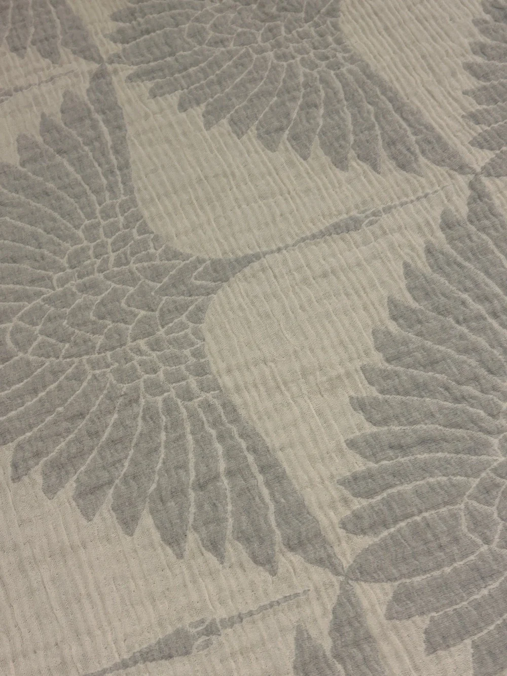 Modern Woven Throw Wedding Silver Gray + White Feathered Flock Jacquard Cotton